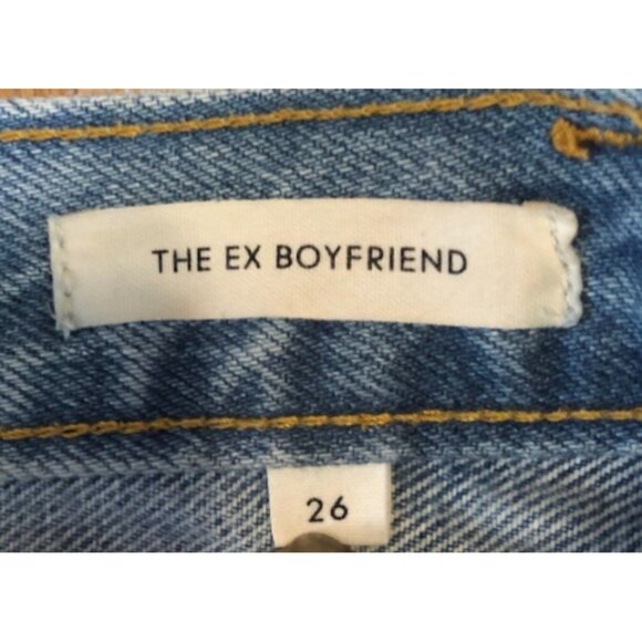 Aritzia Denim Forum The Ex Boyfriend Distressed Light Wash Jeans Size 26 - Picture 5 of 9